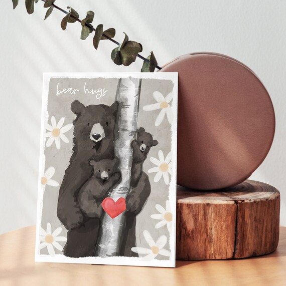 Mama Bear Mothers Day Card, Happy Mother's Day, Best Mom Ever, Cute Bear Greeting Card, Funny Whimsical Mothers Day Card, Thank You Mom Gift - UK
