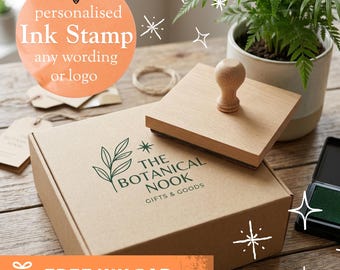 Custom Logo Rubber Stamp | Personalized Business Logo Stamp | Eco Friendly Packaging Stamp | Small Business Branding Tool