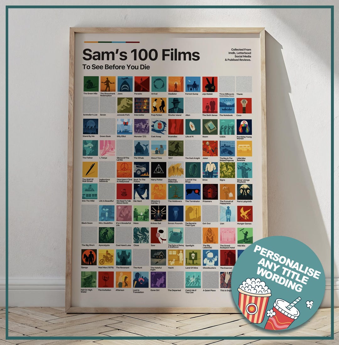 CINEBUFF Top 100 Movies Scratch Poster