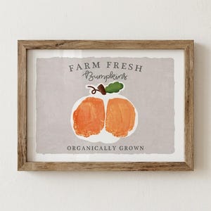 Imprimible de arte de calabaza para bebés – Manualidad de recuerdo de otoño – Letrero de "Granja fresca" – Actividad de Halloween para niños pequeños – Descarga digital de otoño