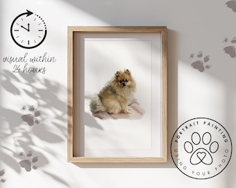 Retrato de mascota personalizado a partir de una foto: ilustración/pintura dibujada a mano
