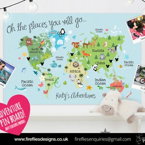 Personalisierte Kinder weltreise Push Pin Karte - 100 gratis Pins