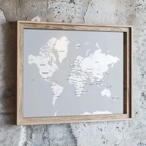 Große Weltkarte digitaler DOWNLOAD - Illustrierter Atlas, minimalistische Weltkarte XL Weltkarte, digitaler DOWNLOAD - 20x30, 24x36, 36x48", A1, A0