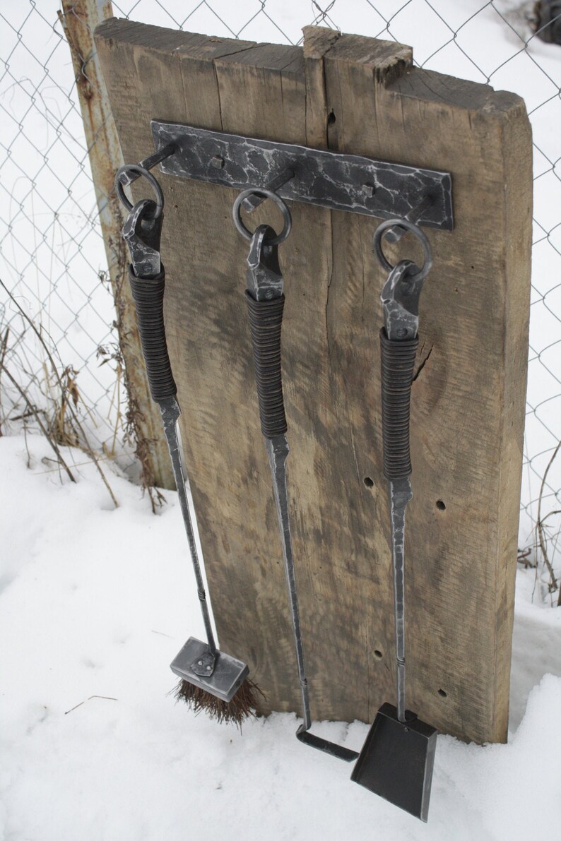 Fireplace tool set Fire poker Brush Shovel Fireplace Etsy