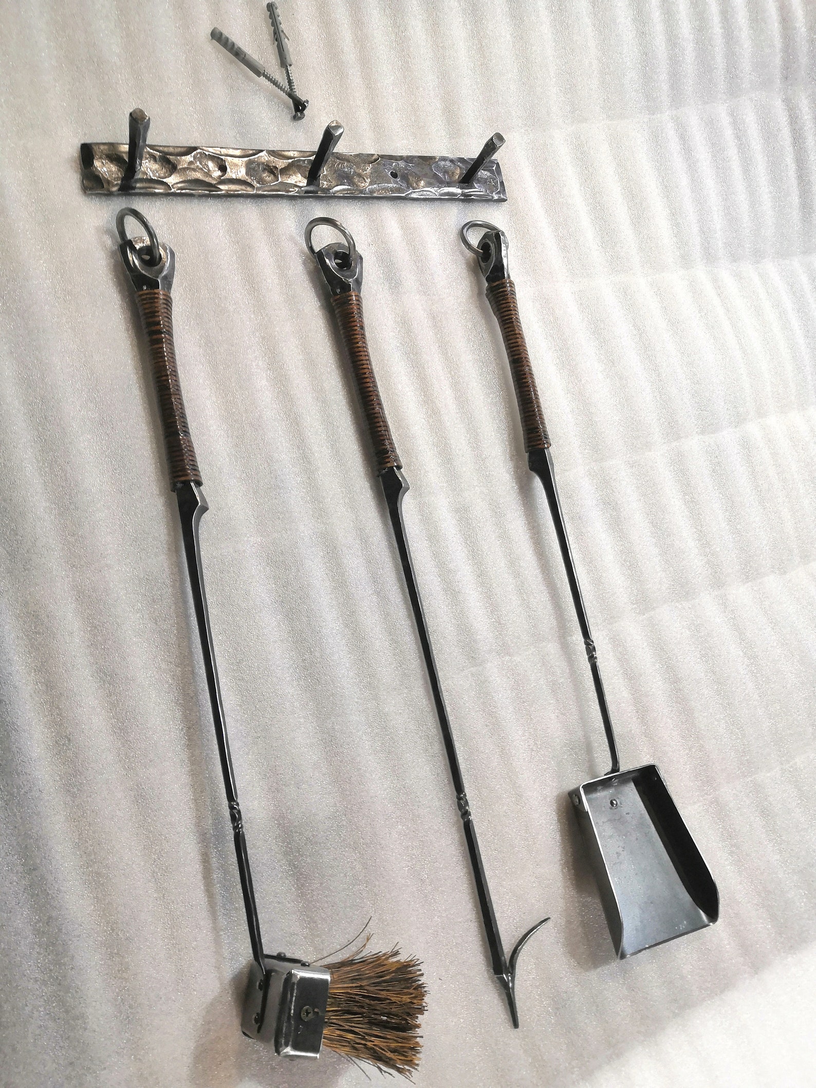 Fireplace tool set Fire poker Brush Shovel Fireplace Etsy