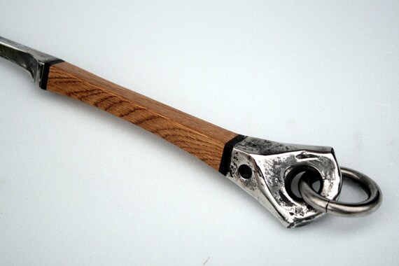 Fireplace Poker Stainless Wood Oak Hand Forged Fire Etsy