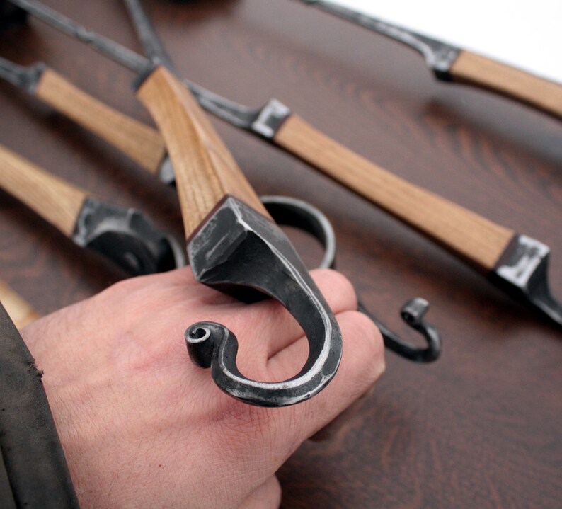 Fire Poker Fireplace Poker Shepherds Hook Wood Poker Etsy
