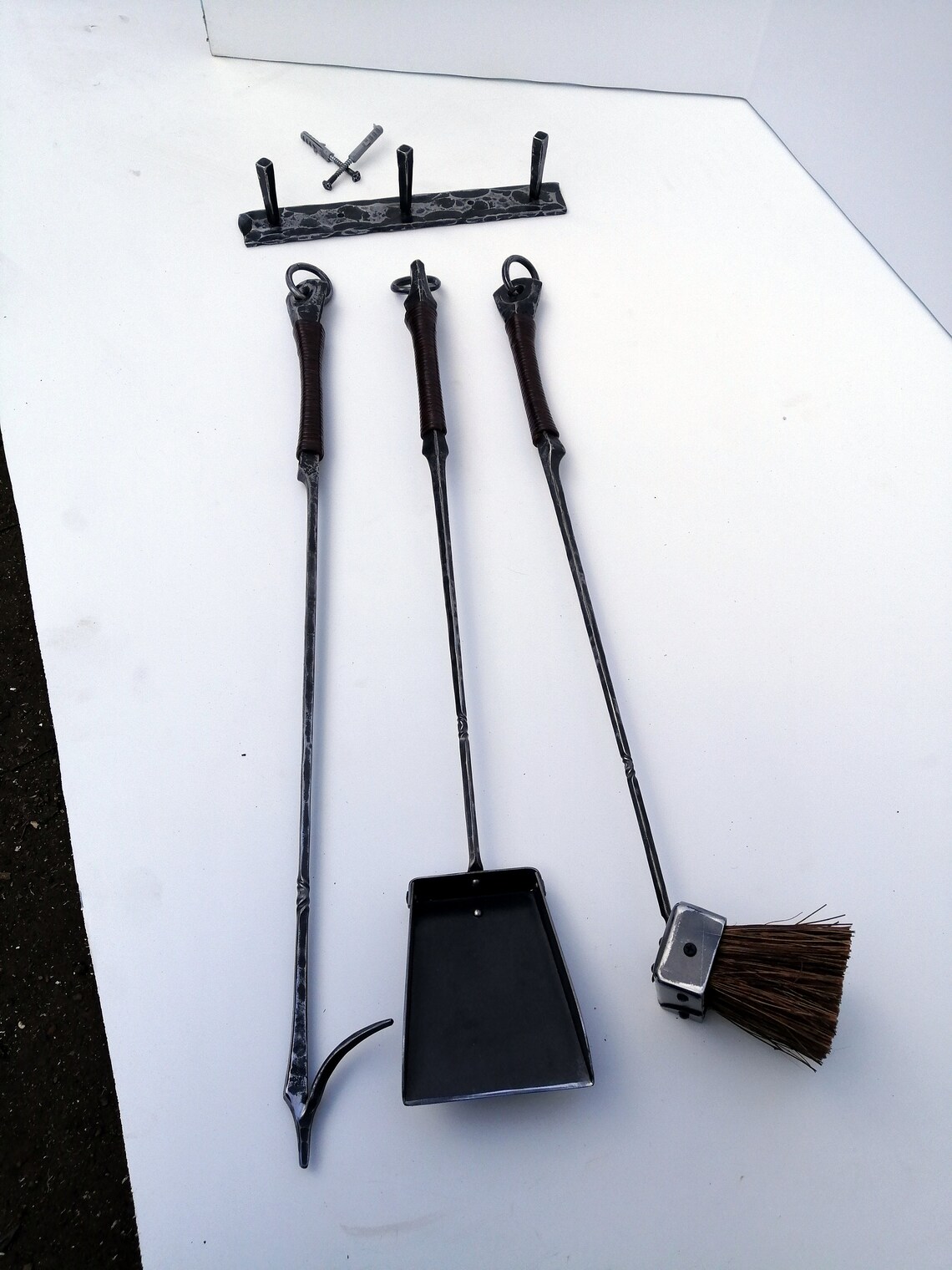 Fireplace tool set Fire poker Brush Shovel Fireplace Etsy