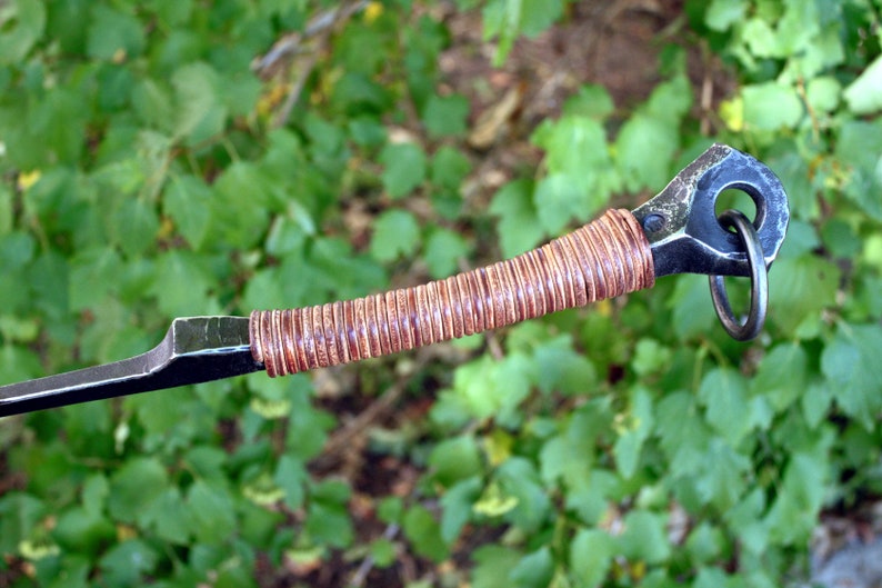 Fire Poker Leather Handle Hand Fire Tool Hearth Etsy