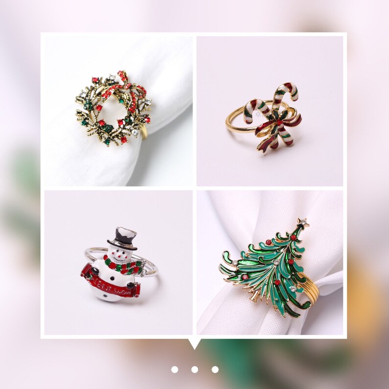 Christmas Napkin Rings Christmas Table Decorations Sparkling Etsy UK