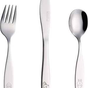 CosyAurora x Exzact Cubiertos infantiles personalizados, 3 cubiertos infantiles 3 piezas nombre personalizado, juego de cubiertos infantiles Cutlery Sets