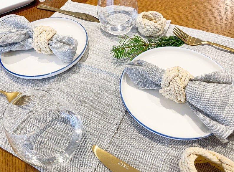 Natural linen placemats, basic linen placemats, soft linen fabric, Dining placemats personalised size available image 3