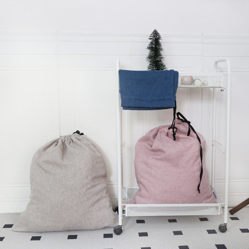 Linen Laundry Bag, Waterproof laundry bag, Linen storage bag, Linen bag, Laundry tote, softened laundry bag, Large clothes bag image 5