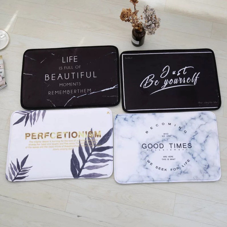 Inspirational quotes Bath Mat bath decor bath mat with text Etsy