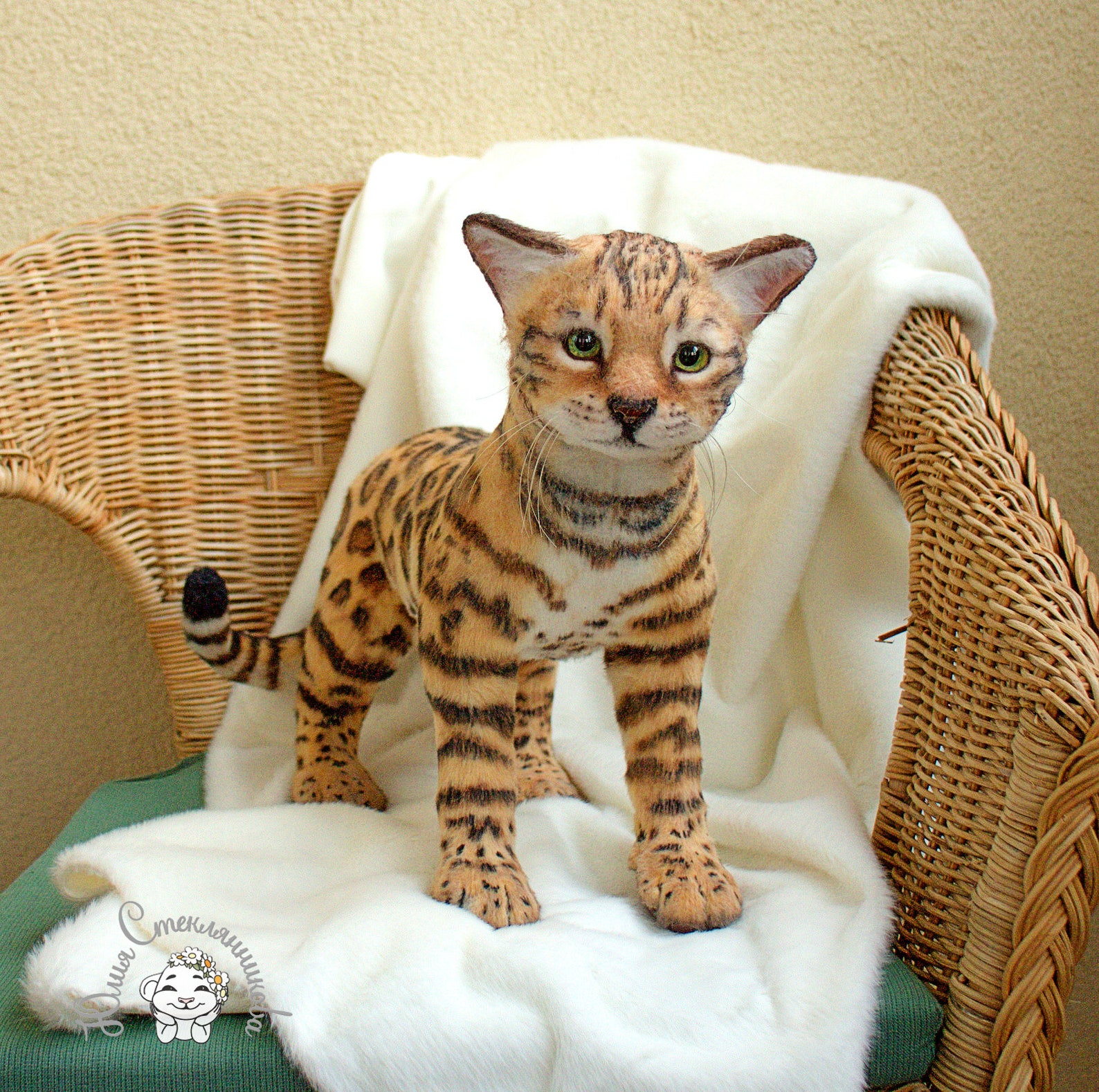Bengal cat stuffed toy realistic toy stuffed animal Etsy