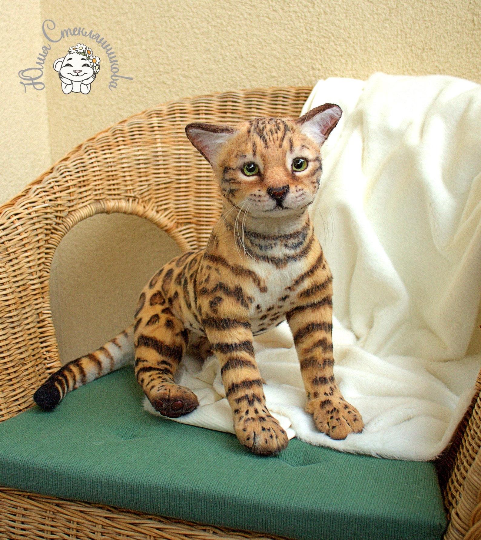 Bengal cat stuffed toy realistic toy stuffed animal Etsy
