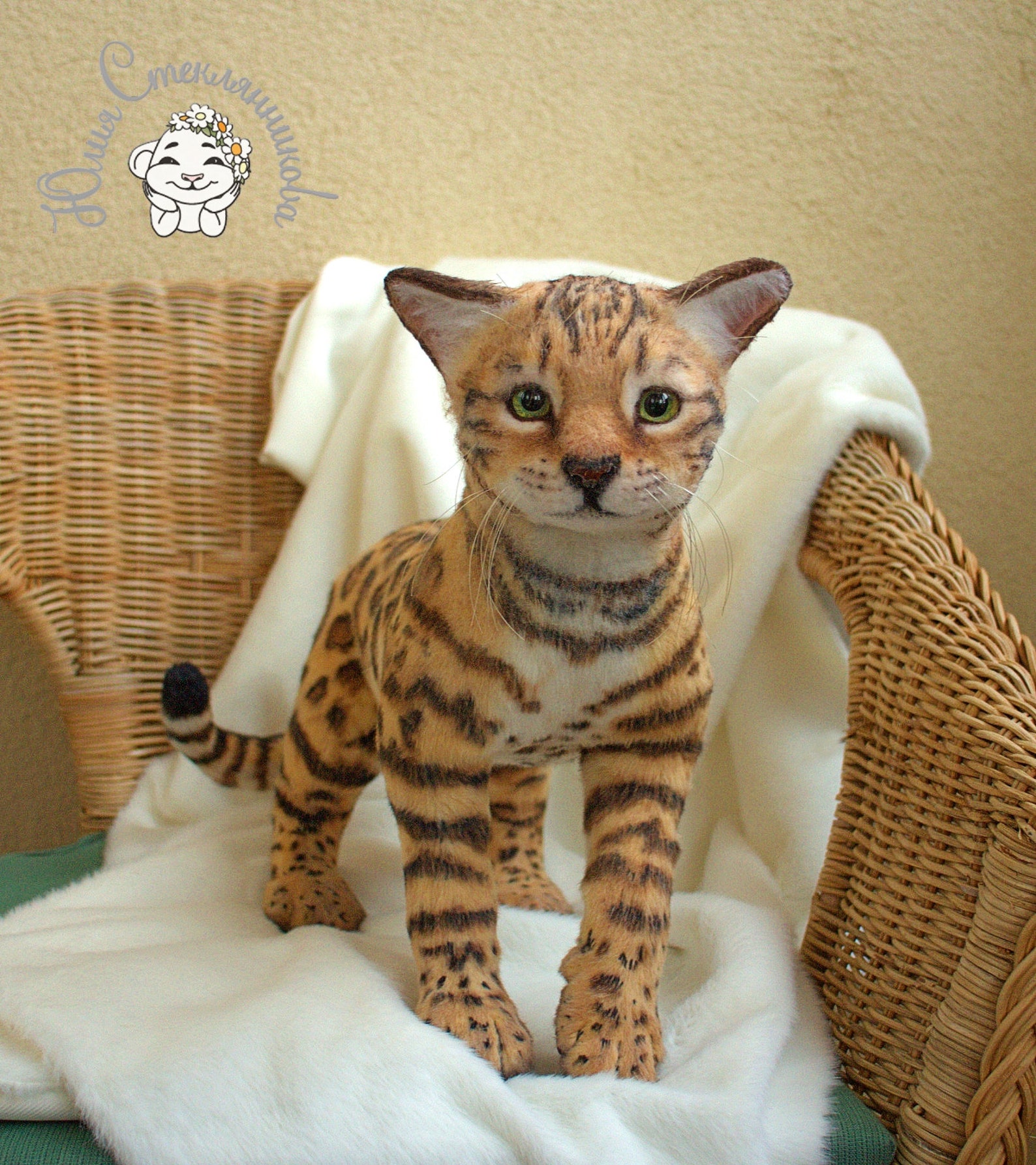 Bengal cat stuffed toy realistic toy stuffed animal Etsy