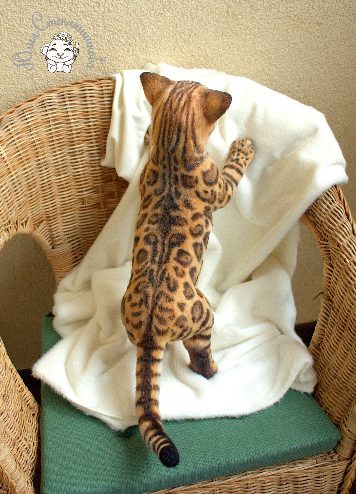 Bengal cat stuffed toy realistic toy stuffed animal Etsy
