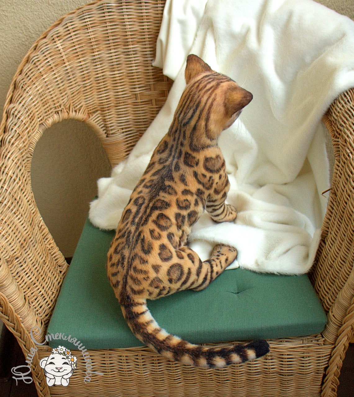 Bengal cat stuffed toy realistic toy stuffed animal Etsy