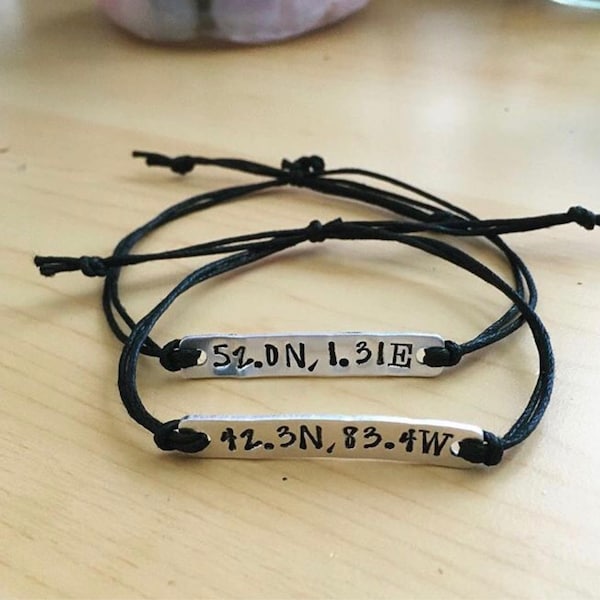Coordinate Bracelets, Roman numeral bracelets, name bracelets, date bracelets, custom bracelets, BFF bracelets, couple bracelets, matching