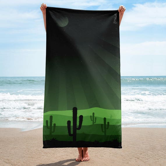 Cactus Nights beach blanket towel