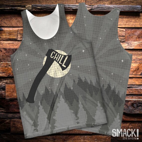 Grey 'Chill Axe' unisex tank