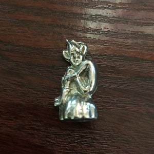 Lucky Pixie On Toadstool Sliver Small Figure 3cm EBY