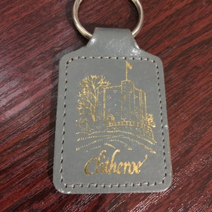 Vintage Clitheroe Grey Real Leather Keychain Keyring