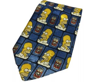 The Simpsons Homer Tie Vintage Official Fox - Duff Beer Novelty Fun 90s