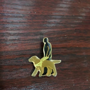 Blind Man With His Dog Metal Pin Badge