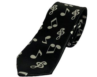 THE TIE STUDIO Musical Notes Design Print Mens Long Neck Tie 60
