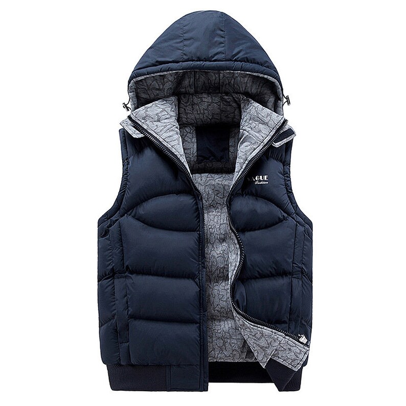 MEN'S HOODED Vest Thick Loose Casual Jacket Vest Vest Etsy
