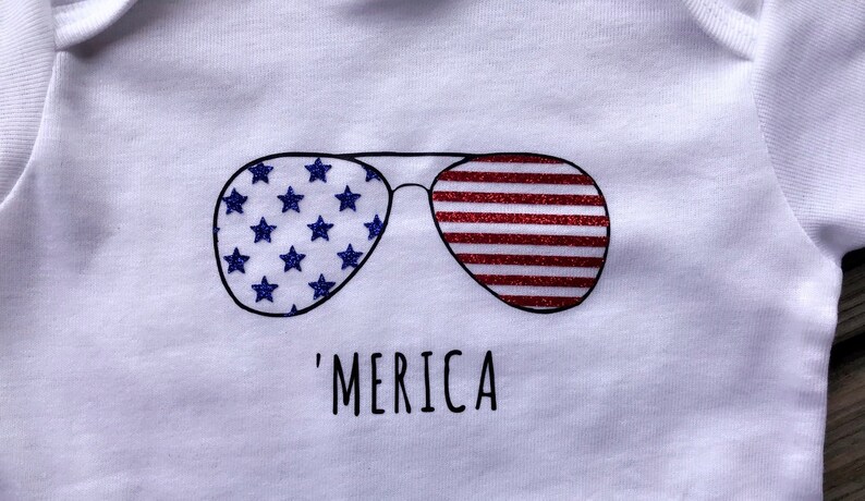Merica Baby Onesie Memorial day Baby Onesie Dog Scarf 4th of July Baby Onesie
