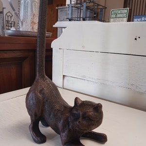 Cast Iron Cat Toilet Paper Roll Holder