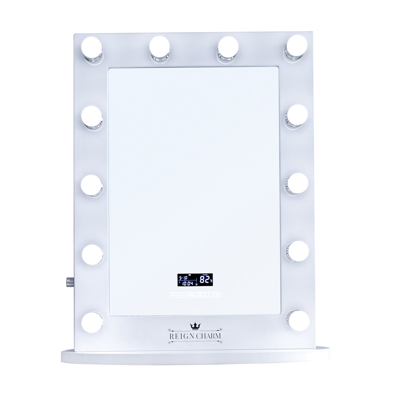 Reigncharm Hollywood Vanity Mirror 22 X 29h, 12 LED Mini Light Bulbs, Bluetooth Enabled Speakers