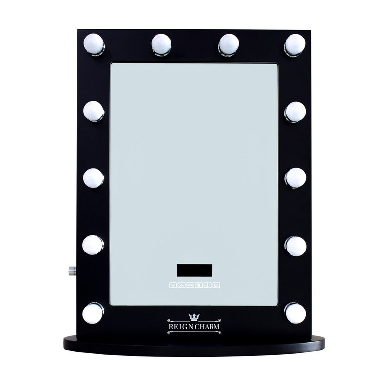 Reigncharm Hollywood Vanity Mirror 22 X 29h, 12 LED Mini Light Bulbs, Bluetooth Enabled Speakers