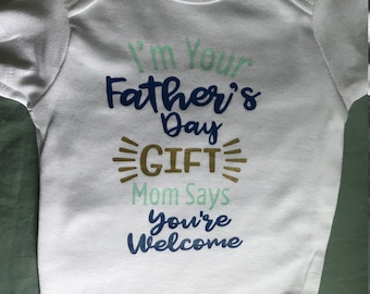 Father&#39;s Day ONESIE®, Gift for Dad Baby, First Father&#39;s Day, Happy First Father&#39;s Day, Onesie Personalized, Gift onesie, Baby Boy, Baby Girl