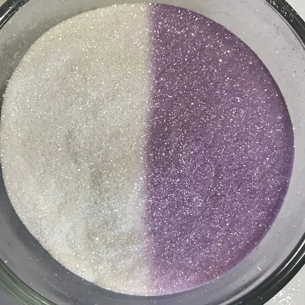 UV Color Changing Glitter, Sun-Activated Glitter, Polyester Glitter, Color Shifting, Color Reveal, Gender Reveal,UV Glitter, White to Purple