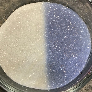 Brillo que cambia de color UV, Brillo activado por el sol, Brillo de poliéster, Cambio de color, Revelación de color, Revelación de género, Brillo UV, Blanco a azul