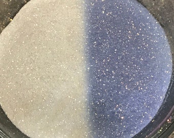 UV Color Changing Glitter, Sun-Activated Glitter, Polyester Glitter, Color Shifting, Color Reveal, Gender Reveal, UV Glitter, White to Blue