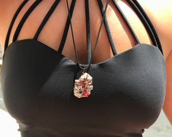Sea sponge fossil necklace