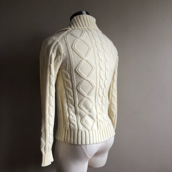 Size Medium Sears Kings Road Cable Knit Collared … - image 3