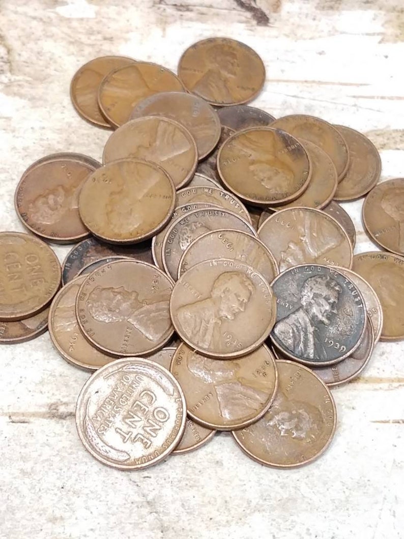 Lot of 50 Wheat Pennies, Wheat Penny Roll, Wheat Cents, US Coins image 1