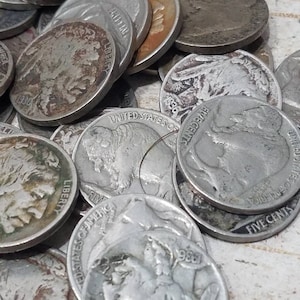 Single Buffalo Nickel, Old Buffalo Nickel, Old Coins, USA Currency, Coin Lot, Readable Date Buffalo Nickel, Indian Head nickel, Estate Coin image 3