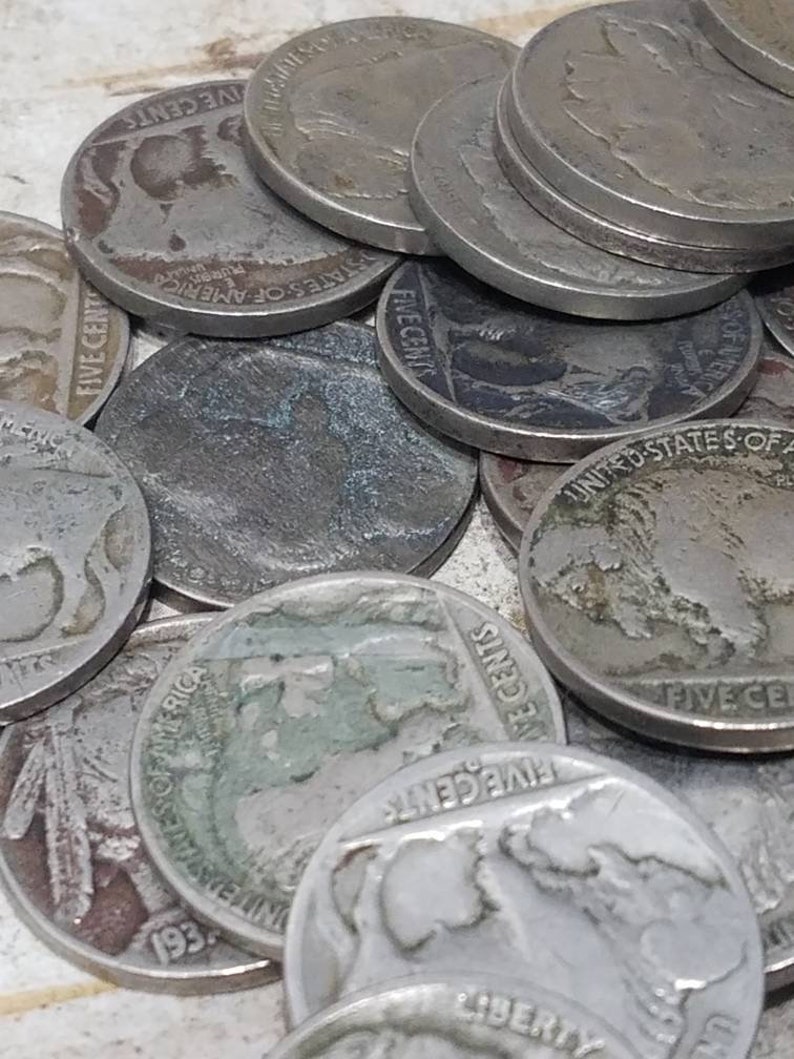 Single Buffalo Nickel, Old Buffalo Nickel, Old Coins, USA Currency, Coin Lot, Readable Date Buffalo Nickel, Indian Head nickel, Estate Coin image 2
