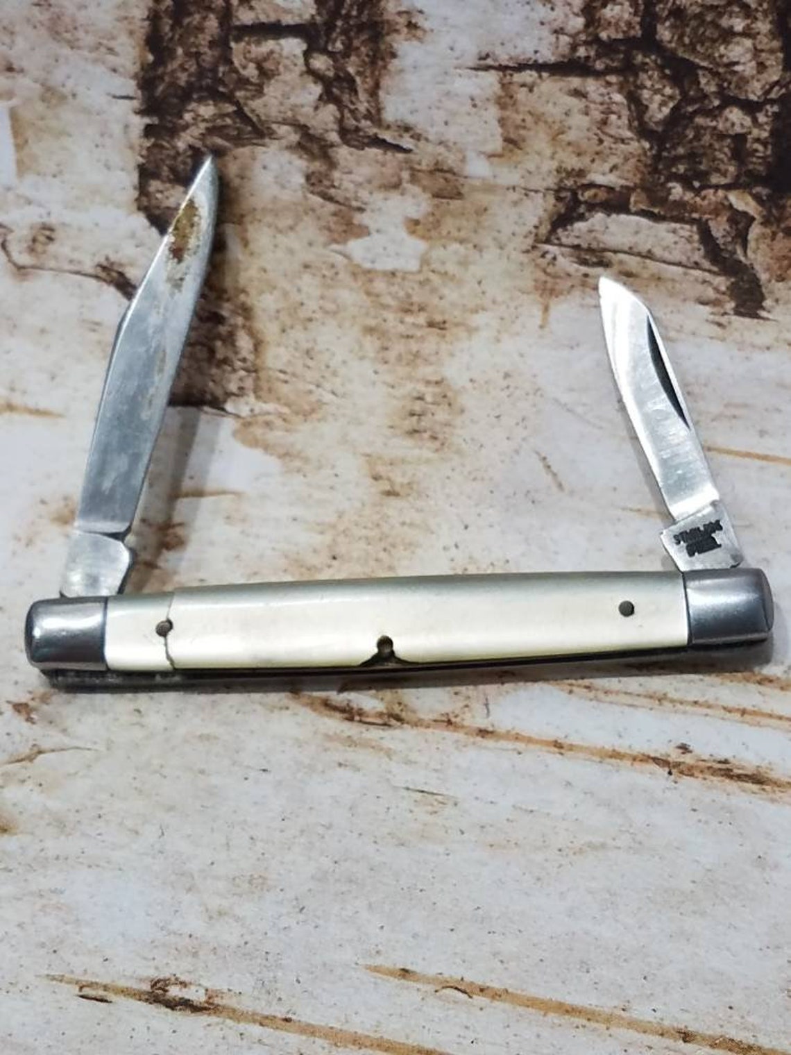 Vintage Japan Sabre Imitation Pearl 2 Blade Pocket Knife Etsy