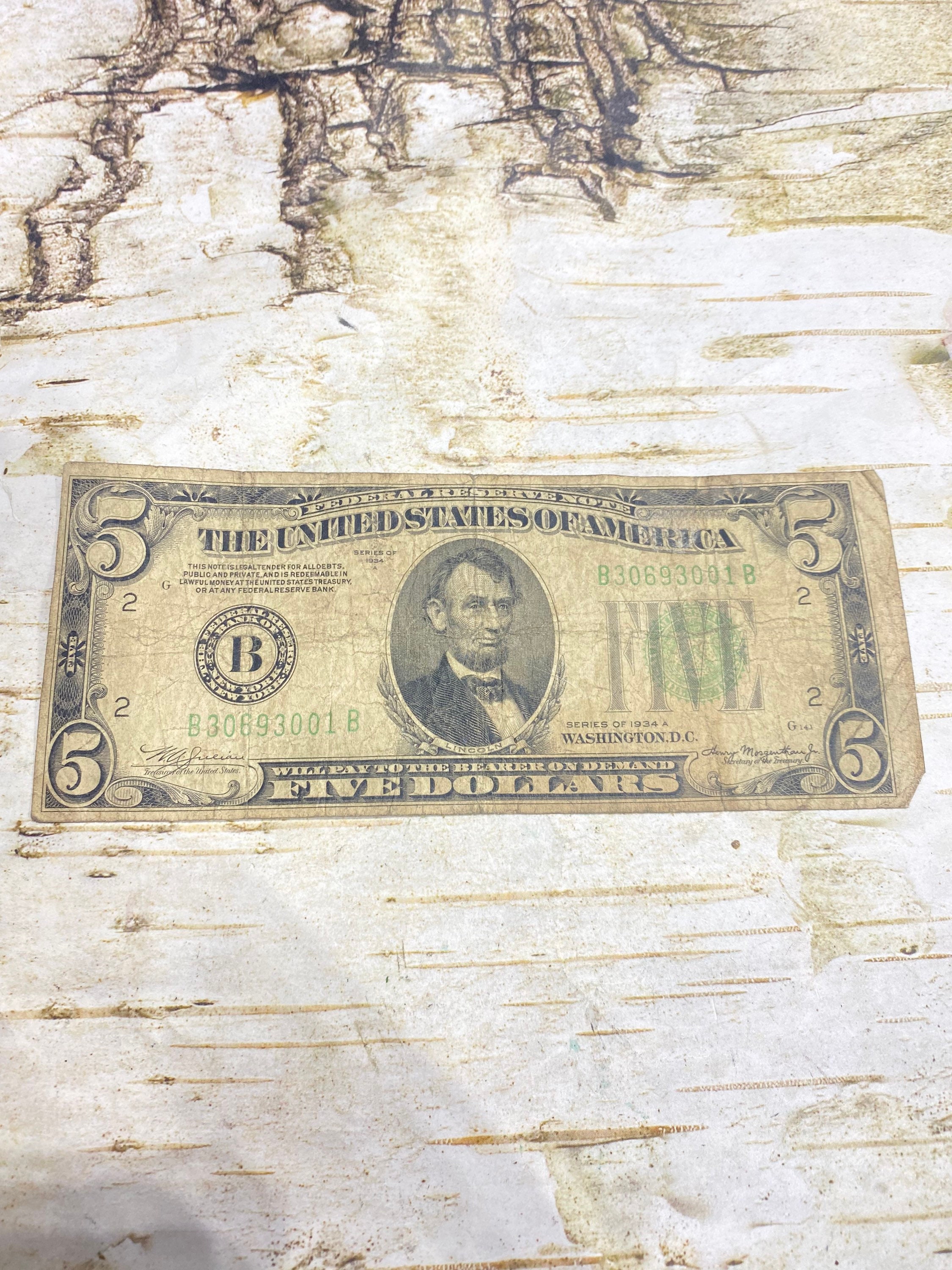 1934 One Thousand Dollar Bill Painting by Historic Image - Fine