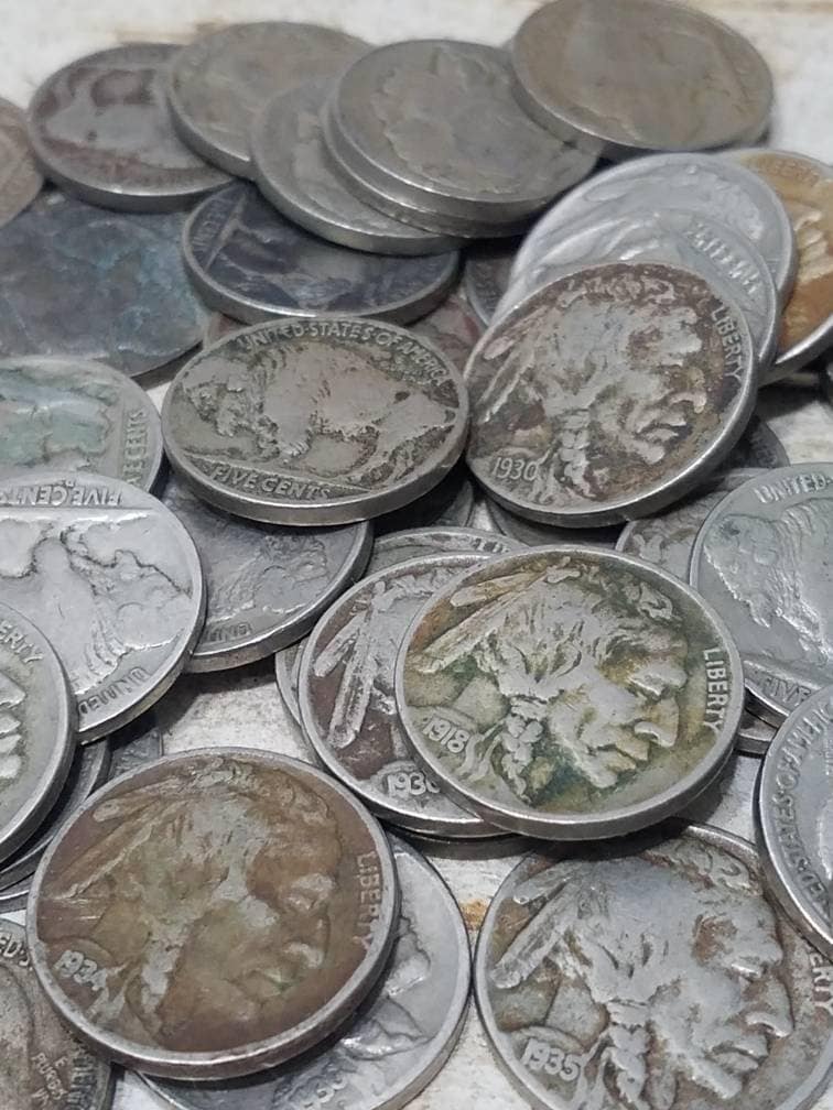 Single Buffalo Nickel, Old Buffalo Nickel, Old Coins, USA Currency, C…