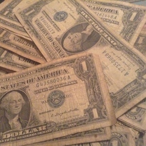 1 Silver Certificate Lot, Paper Money Collection, 1935 and 1957, Old Money, USA Currency, Authentic One Dollar Note