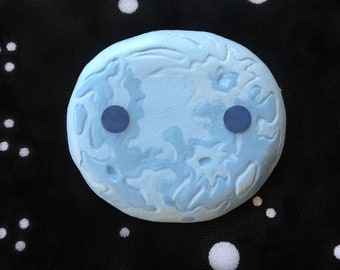 Romantic Blue Full Moon Pin / Brooch